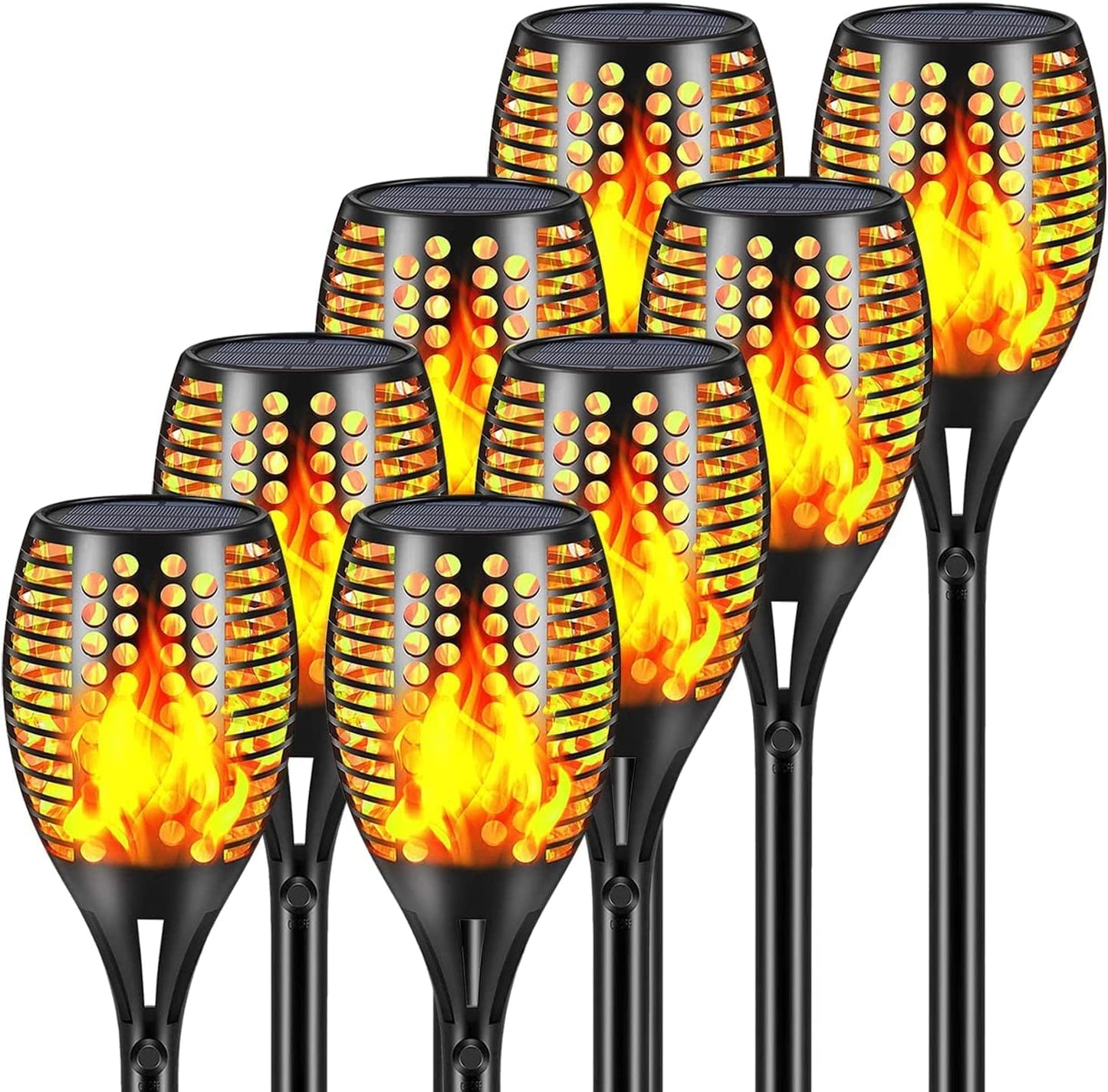 Upgraded Larger Solar Torch Lights, Waterproof Outdoor Dancing Flames Light, Flickering Flames Garden Lights, Landscape Decoration Pathway Patio Lights 43" 96 LED (4 Pack)