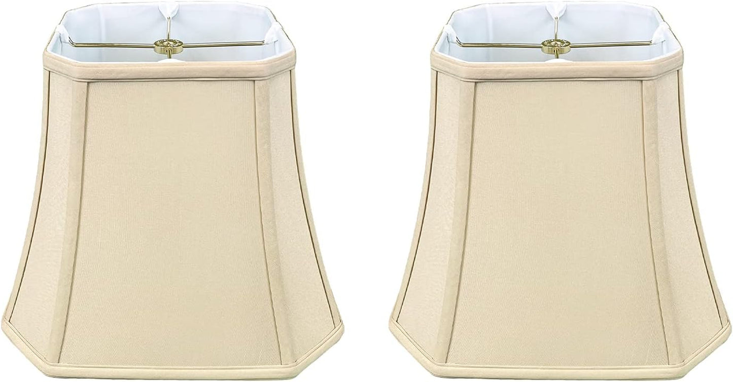 BSO-705-16WH Square Cut Corner Bell Basic Lamp Shade, 9 X 16 X 13, White