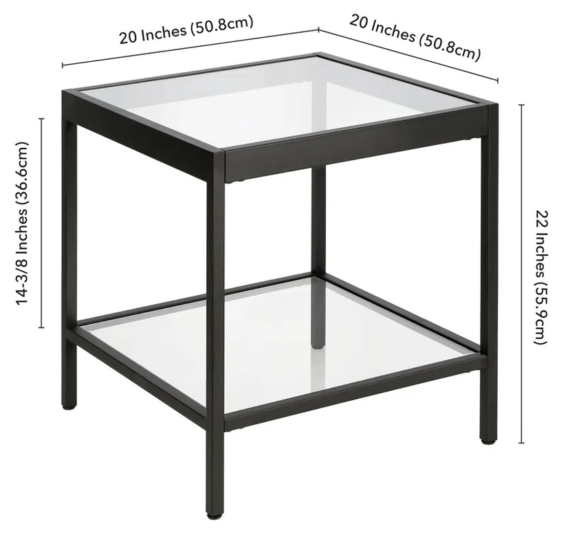 Alexis Glass Top End Table
