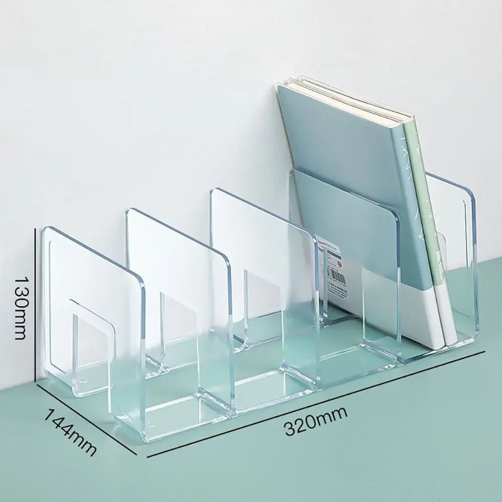 4 - Tier Clear Acrylic Desk Organizer Book & File Stand - eighttwentytwo92