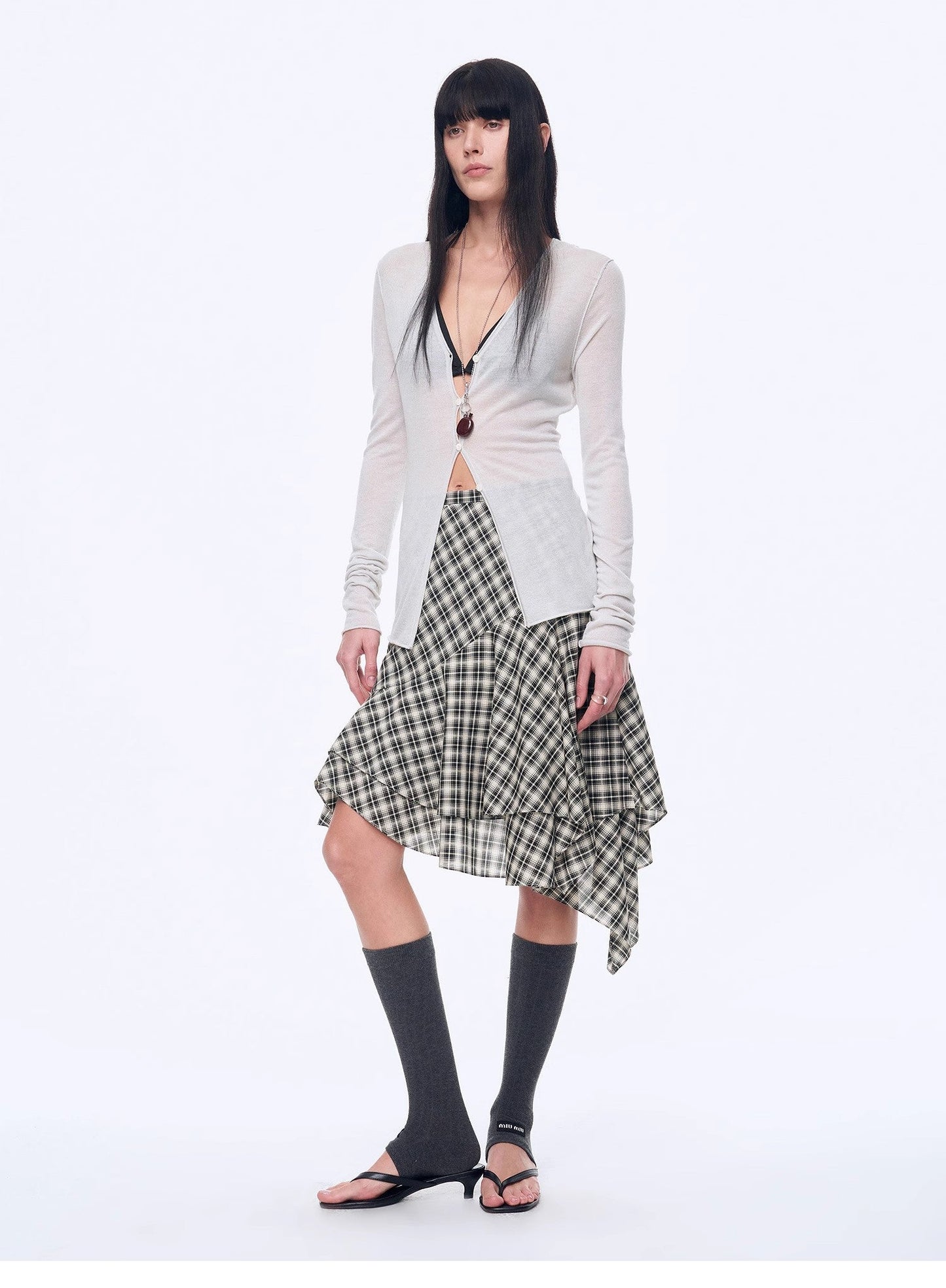 "Long Island Vacation" Wool Blend V-Neck Straight Shoulder Knitted Cardigan Spring