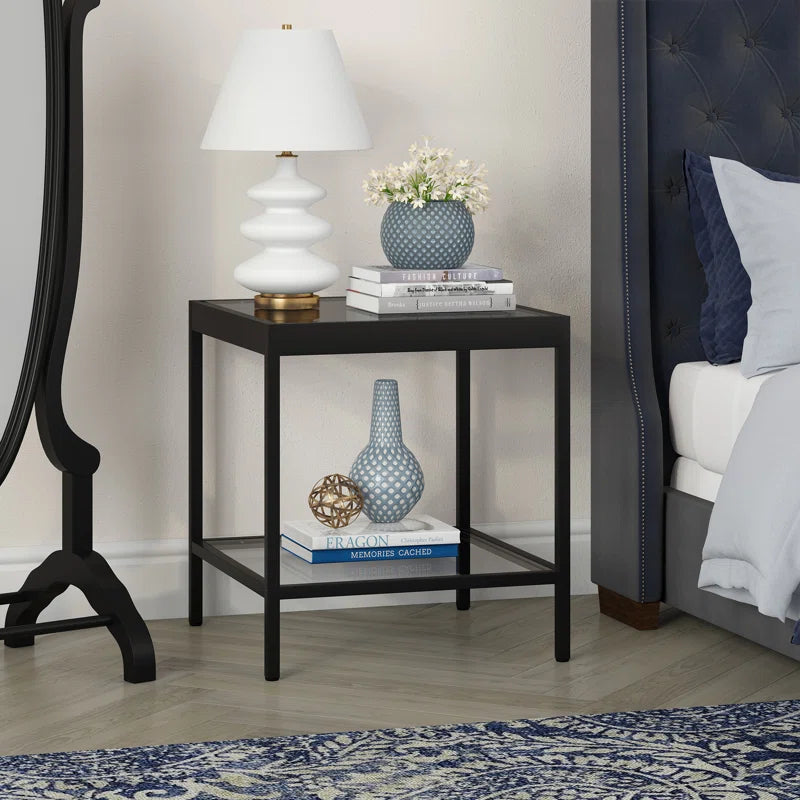 Alexis Glass Top End Table