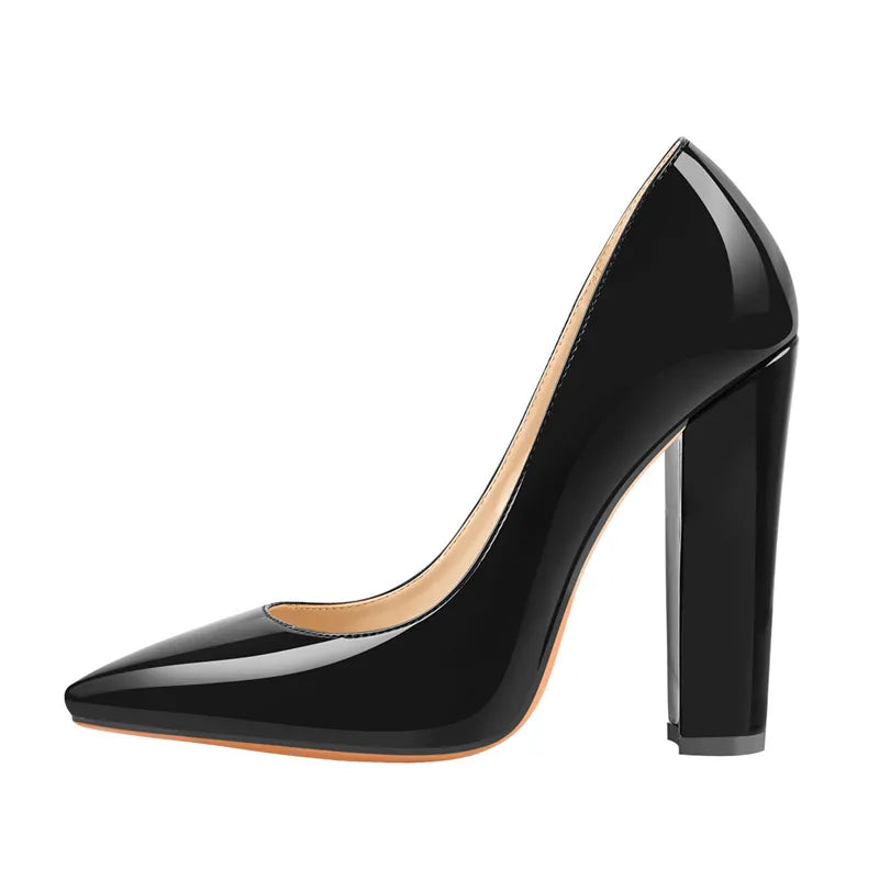 Onlymaker Women's Pointed Toe Block Heel Pump