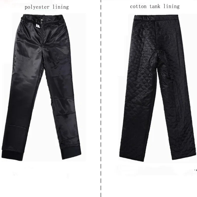 Men's Genuine Leather Pants, Thick, Large Size, Cowskin, High Waist, Straight, Windproof, Autumn, Winter