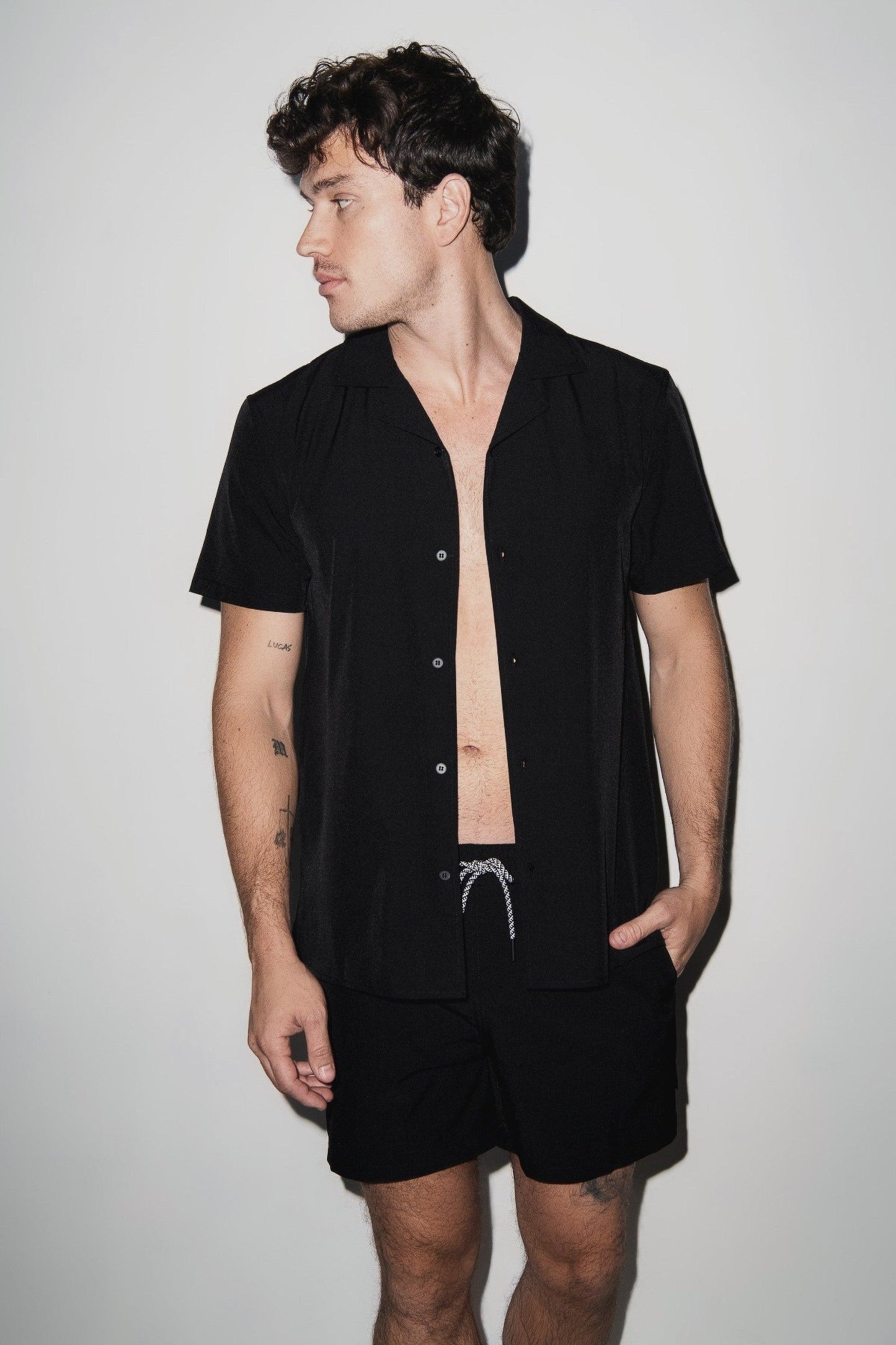 Saint Tropez Cabana Shirt Black