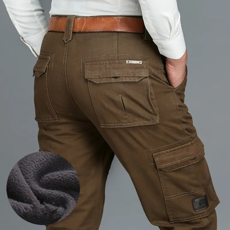 6-Pocket Fleece-Lined Cargo Pants for Men