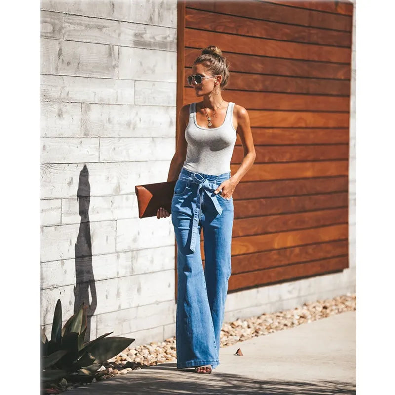 Vintage High Waist Wide Leg Denim for Women