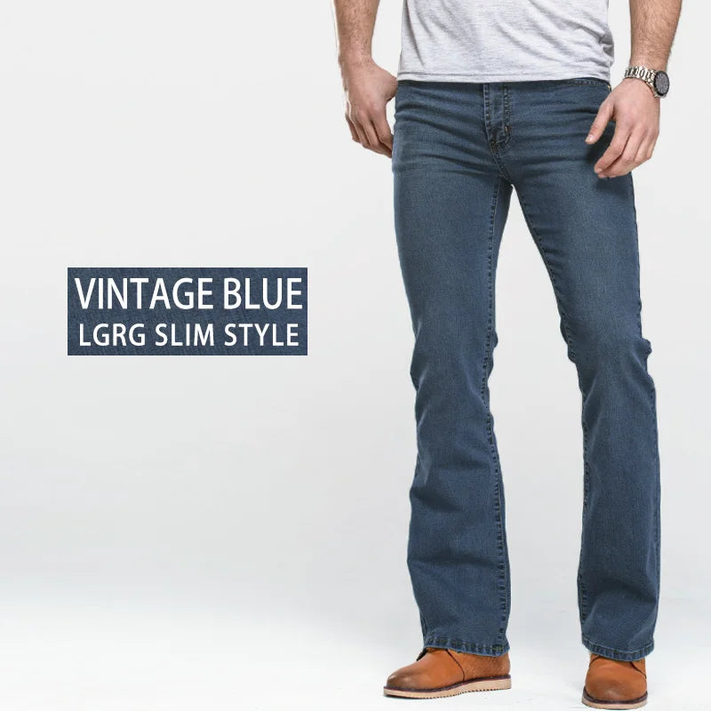 LGRG Men’s Bootcut Jeans – Slim Fit, Stretch Denim, Mid Waist