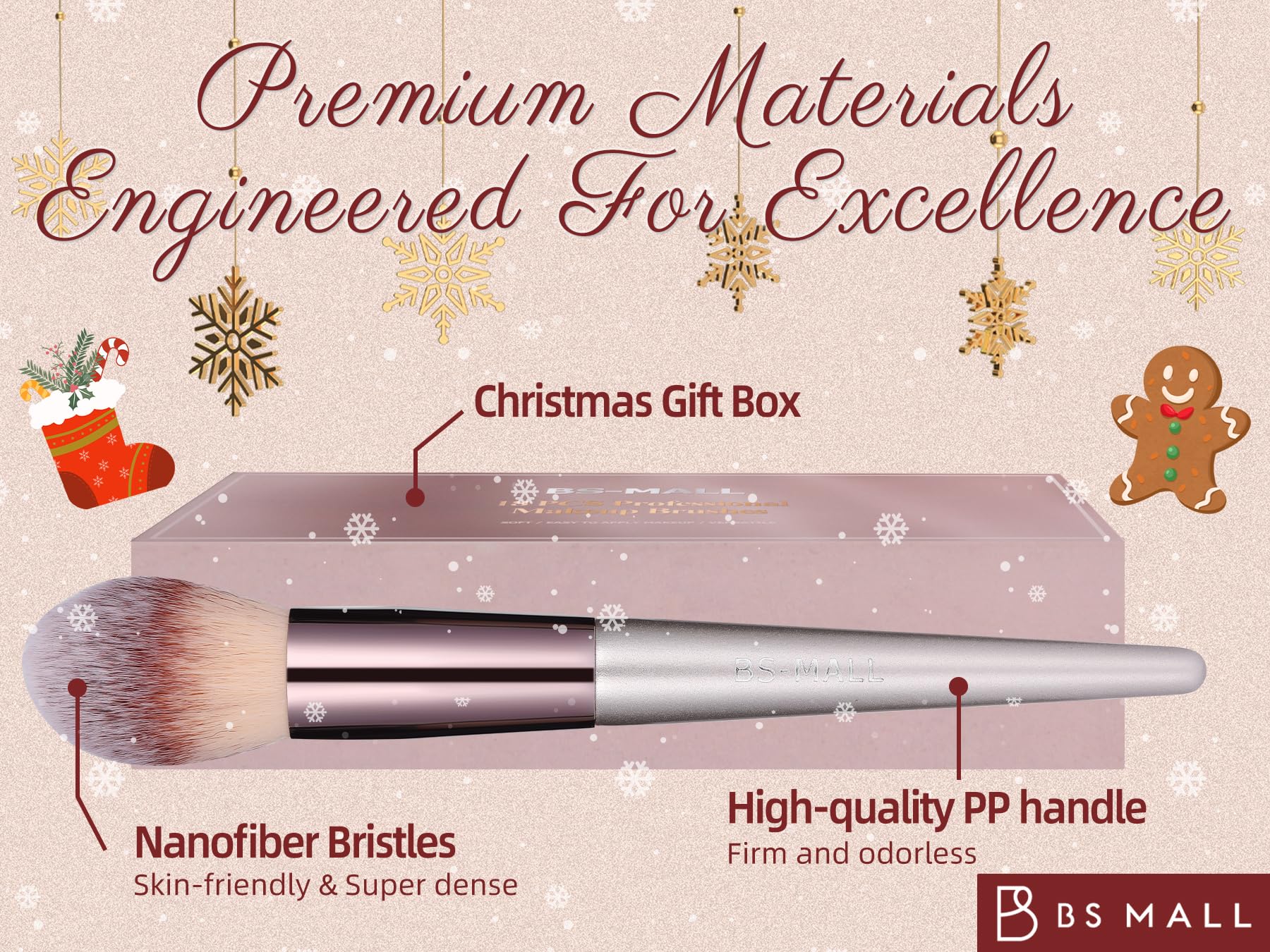 BS - MALL Makeup Brush Set 18 Pcs Premium Synthetic Foundation Powder Concealers Eye shadows Blush Makeup Brushes with black case - eighttwentytwo92