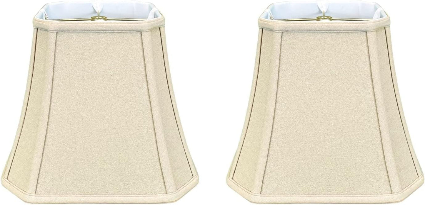 BSO-705-16WH Square Cut Corner Bell Basic Lamp Shade, 9 X 16 X 13, White