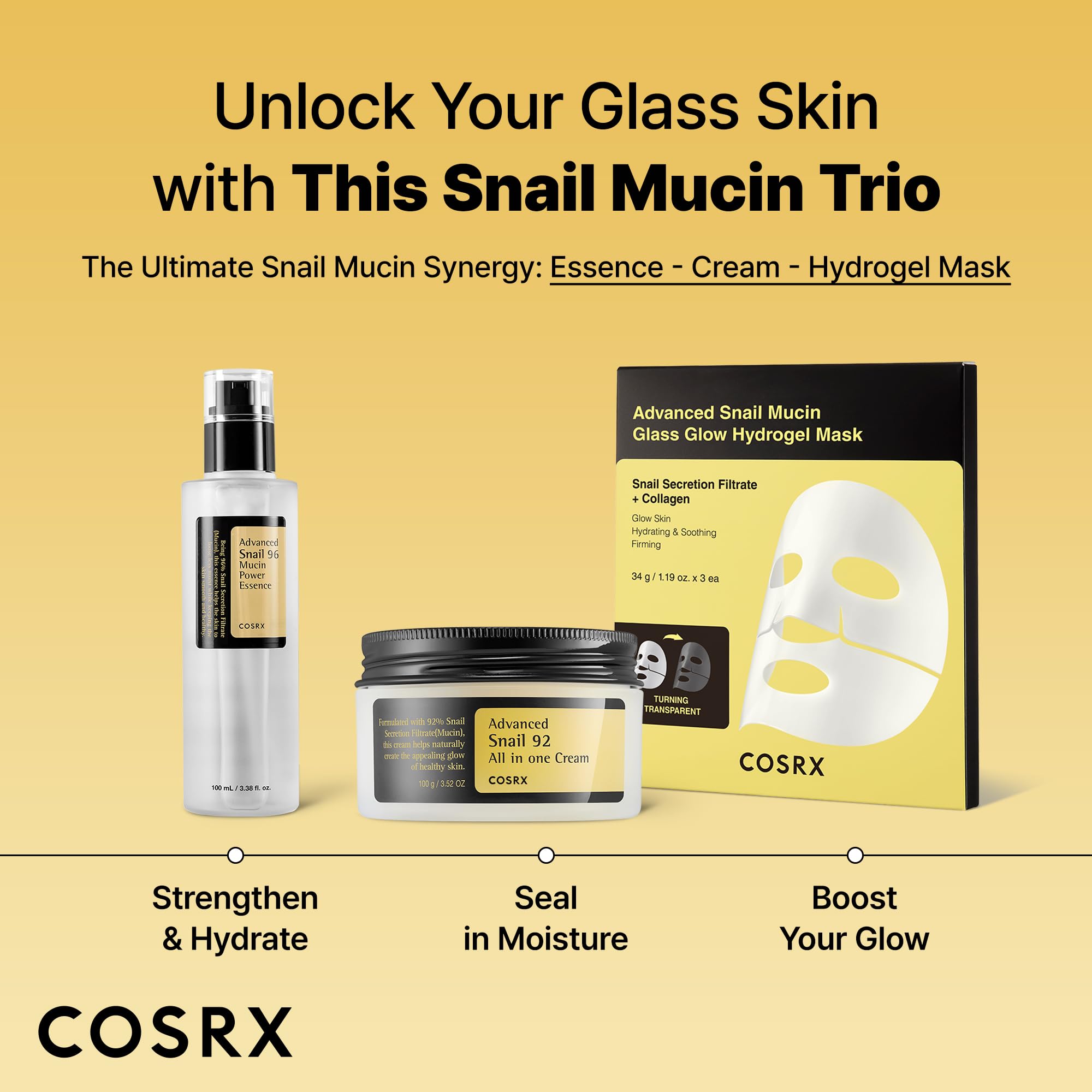 COSRX Snail Mucin Repairing Serum 100ml, Hydrating Serum for Face with Snail Secretion Filtrate for Dull Skin & Fine Lines, Korean Skin Care, Stocking Stuffers for Women - eighttwentytwo92