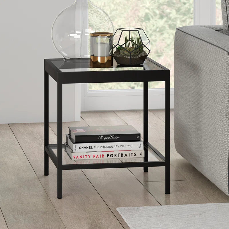 Alexis Glass Top End Table