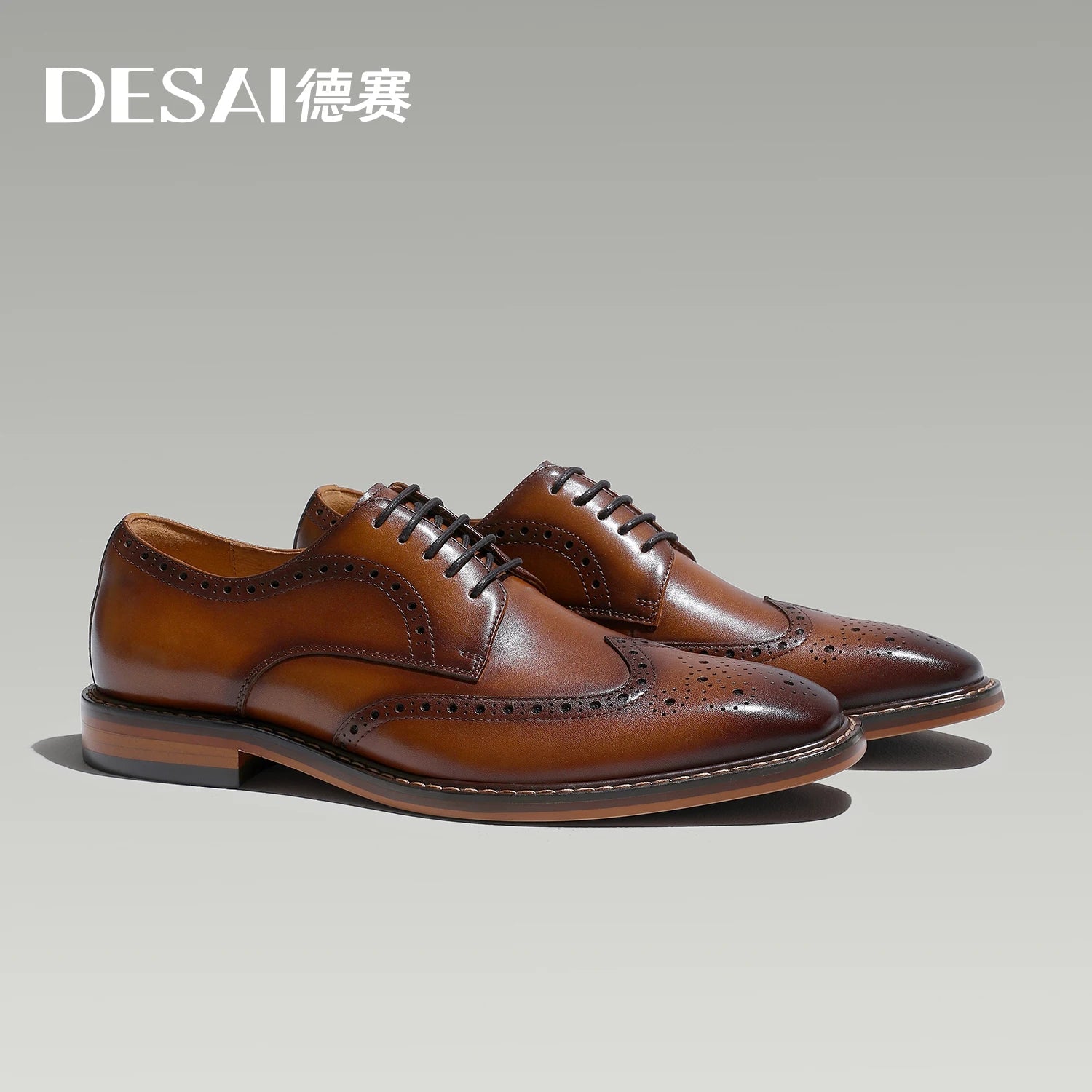 DESAI Genuine Leather Oxford Brogue Men’s Dress Shoes – Premium Formal Footwear - eighttwentytwo92
