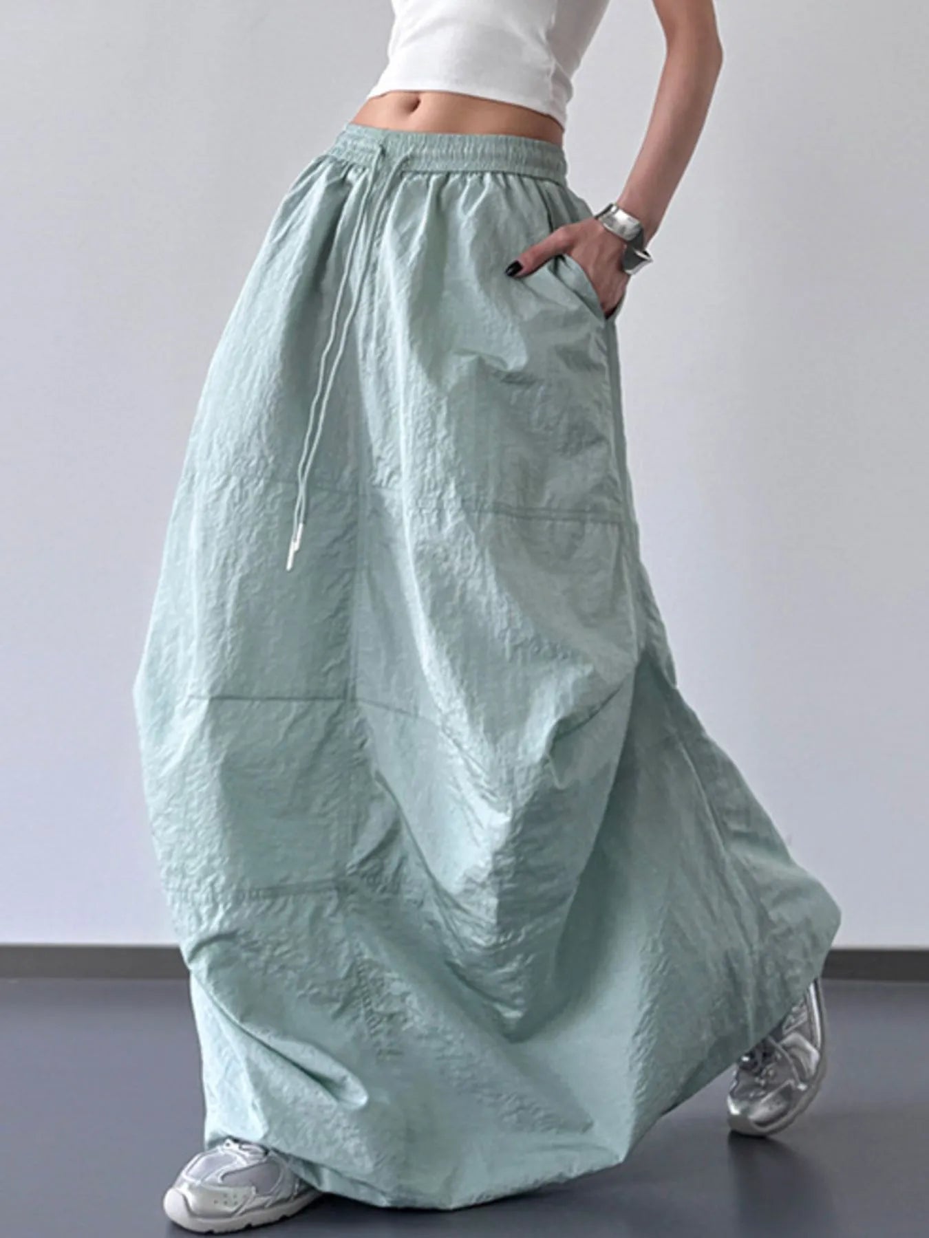 Drawstring Maxi Skirt - eighttwentytwo92