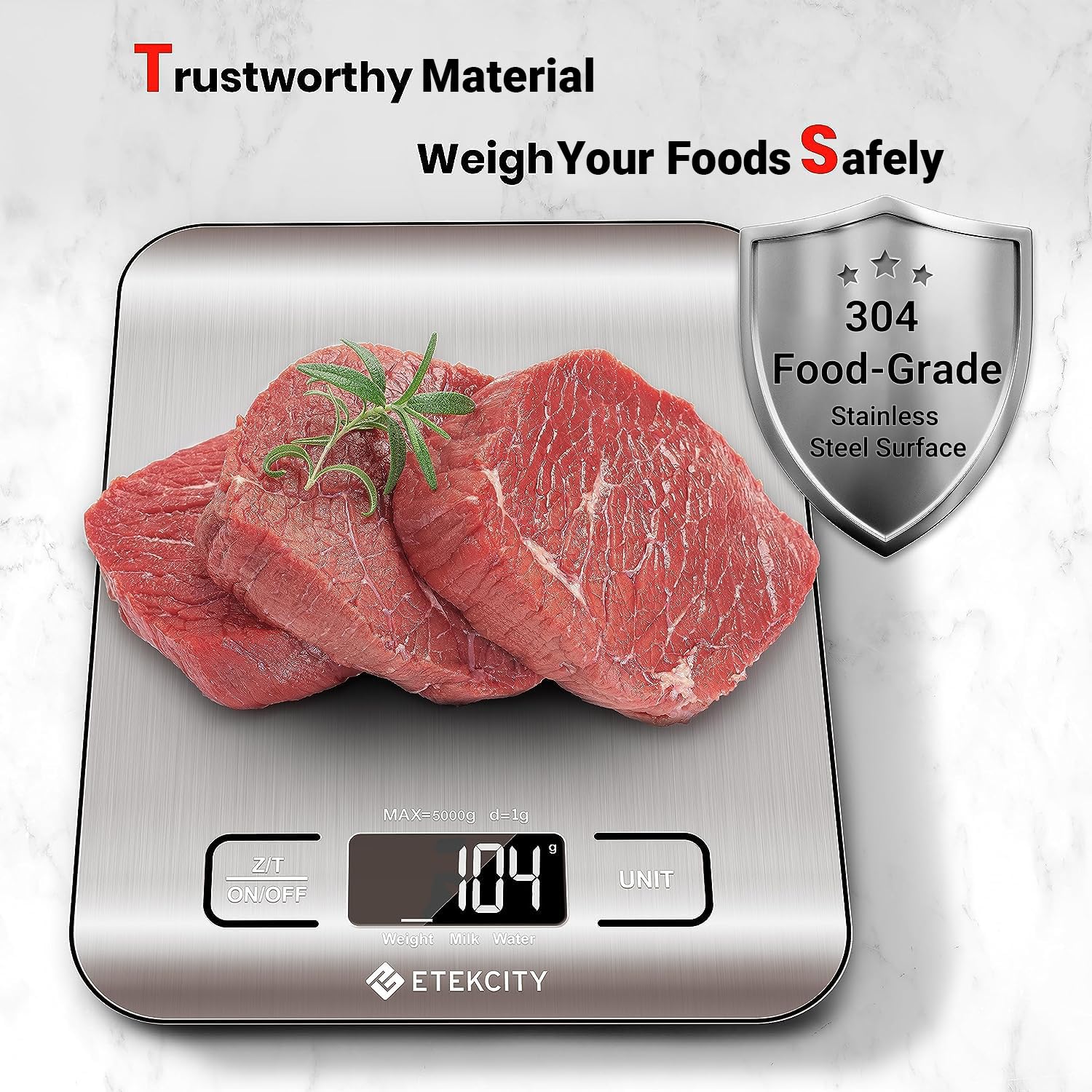 Etekcity Food Kitchen Scale, Digital Grams and Ounces for Weight Loss, Baking, Cooking, Keto and Meal Prep, LCD Display, Medium, 304 Stainless Steel - eighttwentytwo92