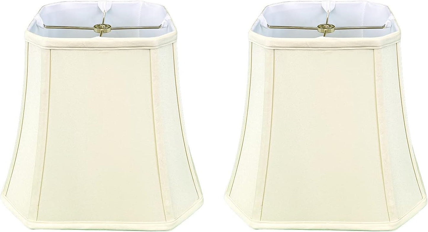 BSO-705-16WH Square Cut Corner Bell Basic Lamp Shade, 9 X 16 X 13, White