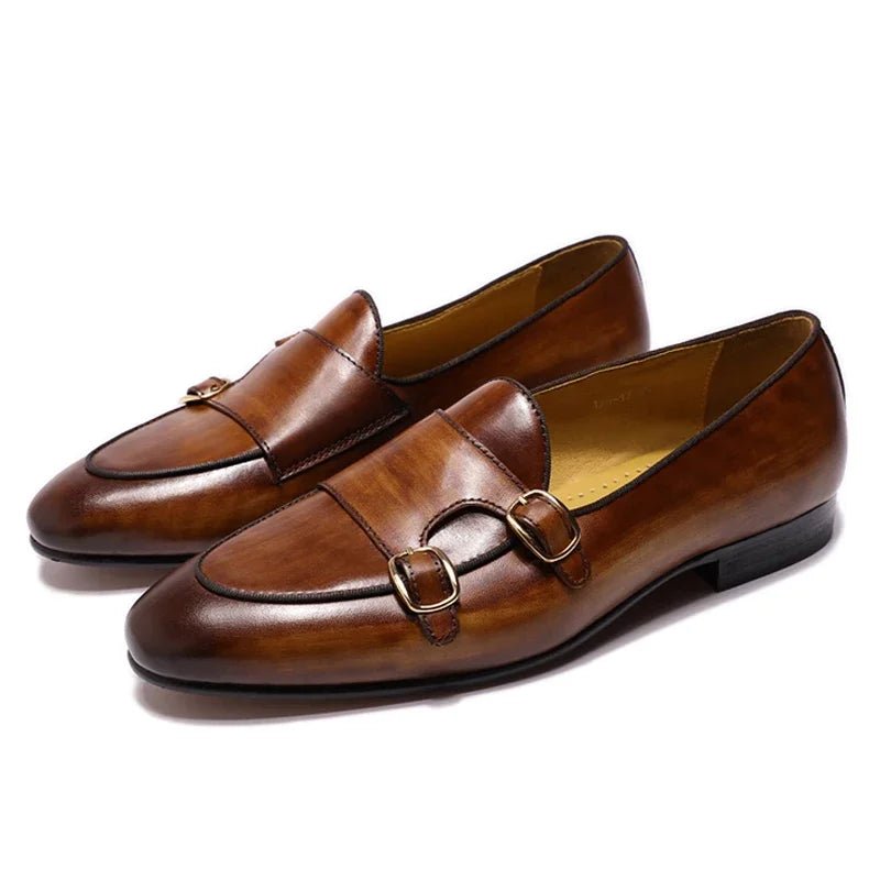 FELIX CHU Men’s Genuine Leather Buckle Loafers – Premium Formal Dress Shoes - eighttwentytwo92