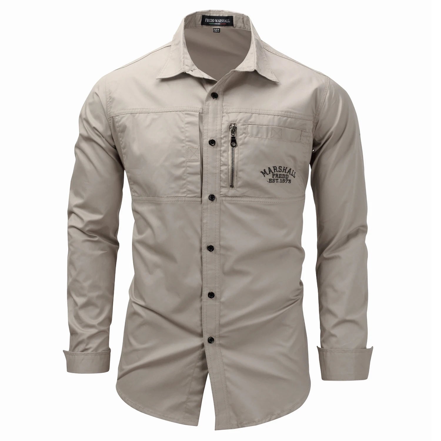 Fredd Marshall Men's Military Cotton Shirt - eighttwentytwo92