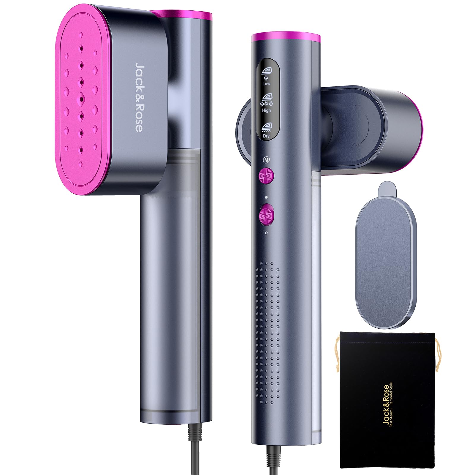 Jack & Rose Travel Steamer for Clothes,100 - 220V Portable Iron,15s Heat Up,Steamer & Iron 2 In 1, Travel Size,Large Ceramic Heat Panel,for Global and Europe - eighttwentytwo92