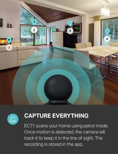 Kasa Smart Indoor Pan - Tilt Home Security Camera, 1080p HD Dog Camera w/Night Vision, Motion Detection for Baby & Pet Monitor, Cloud & SD Card Storage, Works w/ Alexa & Google Home, 2.4G WiFi (EC71) - eighttwentytwo92