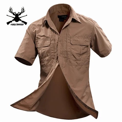 MEGE Summer Men Shirt Military Men Short Sleeve Shirt Casual Shirt Mens Brand Social Clothing Chemise Homme Camisa Masculina 2XL - eighttwentytwo92