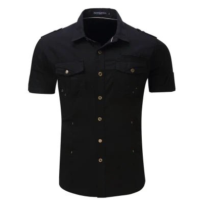 Men's Black Military Utility Shirt - eighttwentytwo92