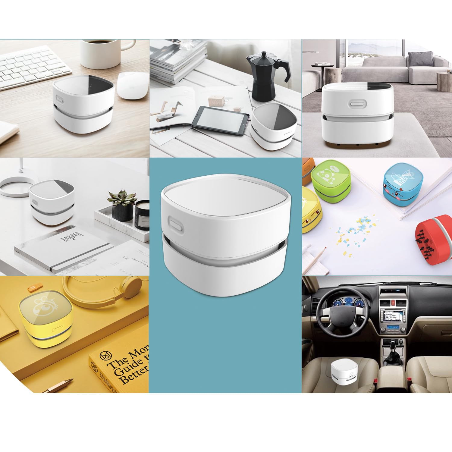 ODISTAR Desktop Vacuum Cleaner, Mini Table dust Sweeper Energy Saving,High Endurance up to 90 mins,Cordless&360º Rotatable Design for Keyboard/Home/School/Office(White AA Battery) - eighttwentytwo92