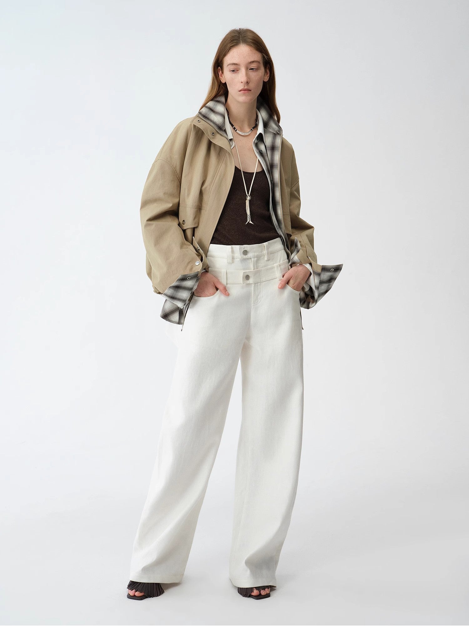 Old Money Style White Linen Wide - Leg Pants for Women | High - Waist Tailored Fit - eighttwentytwo92