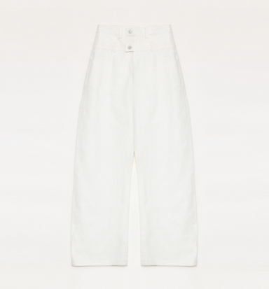 Old Money Style White Linen Wide - Leg Pants for Women | High - Waist Tailored Fit - eighttwentytwo92
