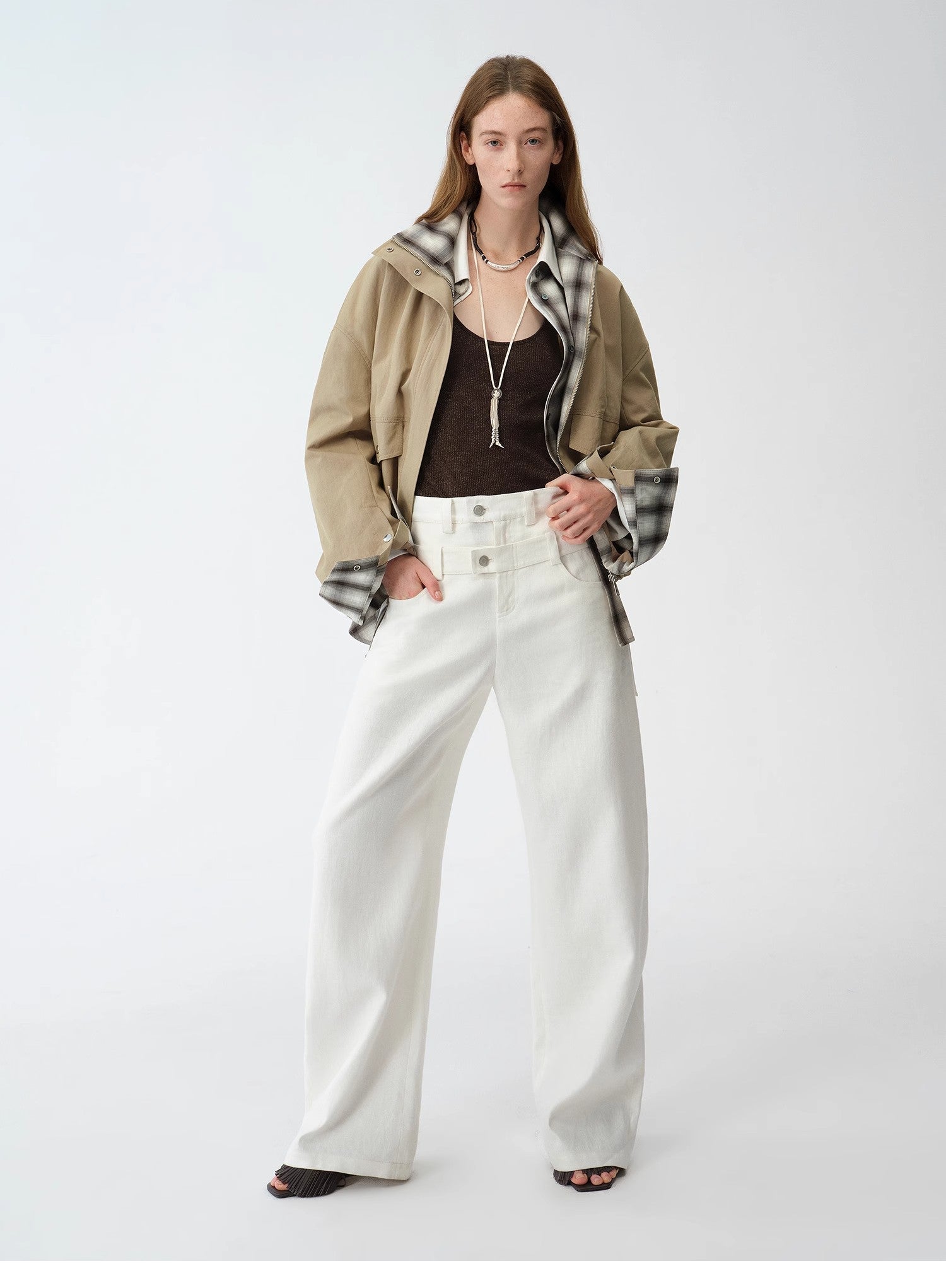 Old Money Style White Linen Wide - Leg Pants for Women | High - Waist Tailored Fit - eighttwentytwo92