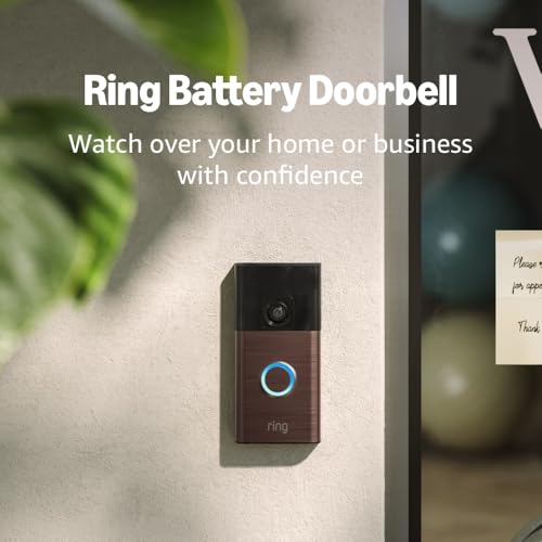 Ring Battery Doorbell | Home or business security with Head - to - Toe Video, Live View with Two - Way Talk, and Motion Detection & Alerts (newest model), Venetian Bronze - eighttwentytwo92