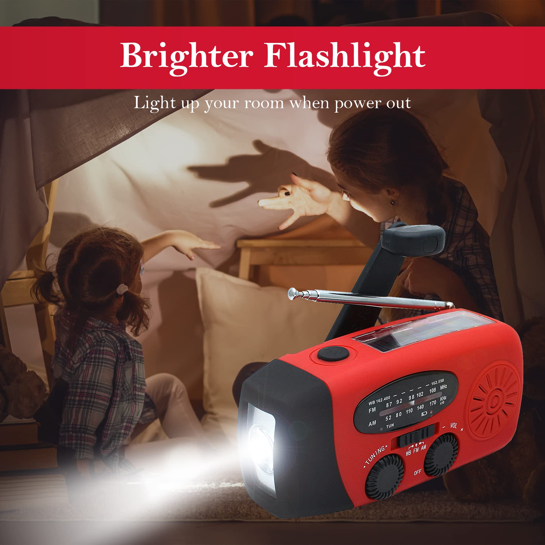 RunningSnail Emergency Hand Crank Radio With LED Flashlight For Emergency, AM/FM NOAA Portable Weather Radio With 2000mAh Power Bank Phone Charger, USB Charged & Solar Power For Camping, Emergency - eighttwentytwo92
