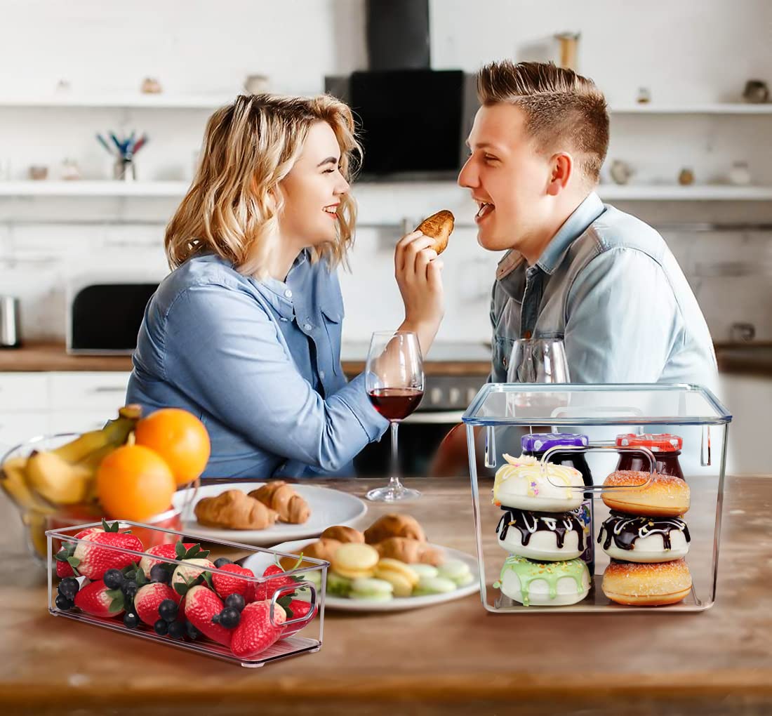 SKTEET Set of 8 Clear Plastic Storage Bins, 4 Large and 4 Small Stackable Storage Containers for Pantry Organization and Kitchen Storage Bins,Home Edit and Cabinet Organizers - eighttwentytwo92