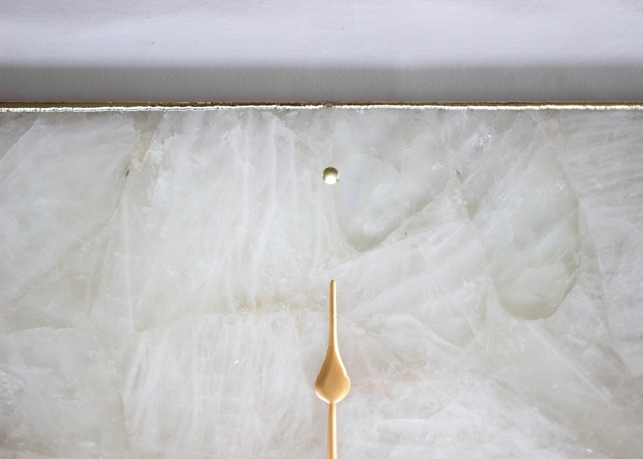 White Agate Square Wall Clock – Luxury Natural Stone Home Décor (10–14 Inches) - eighttwentytwo92