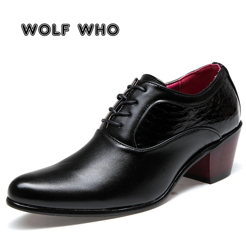 WOLF WHO Men’s Glossy Leather Formal Dress Shoes – Lace - Up Oxford - eighttwentytwo92