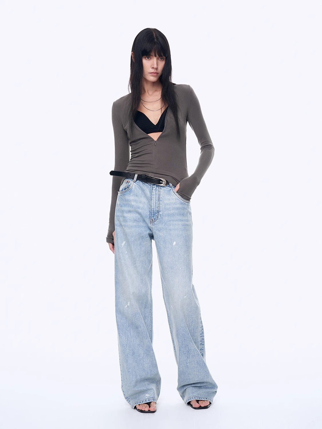 Women’s Light Blue Baggy Wide - Leg Denim Jeans | High - Rise Relaxed Fit - eighttwentytwo92