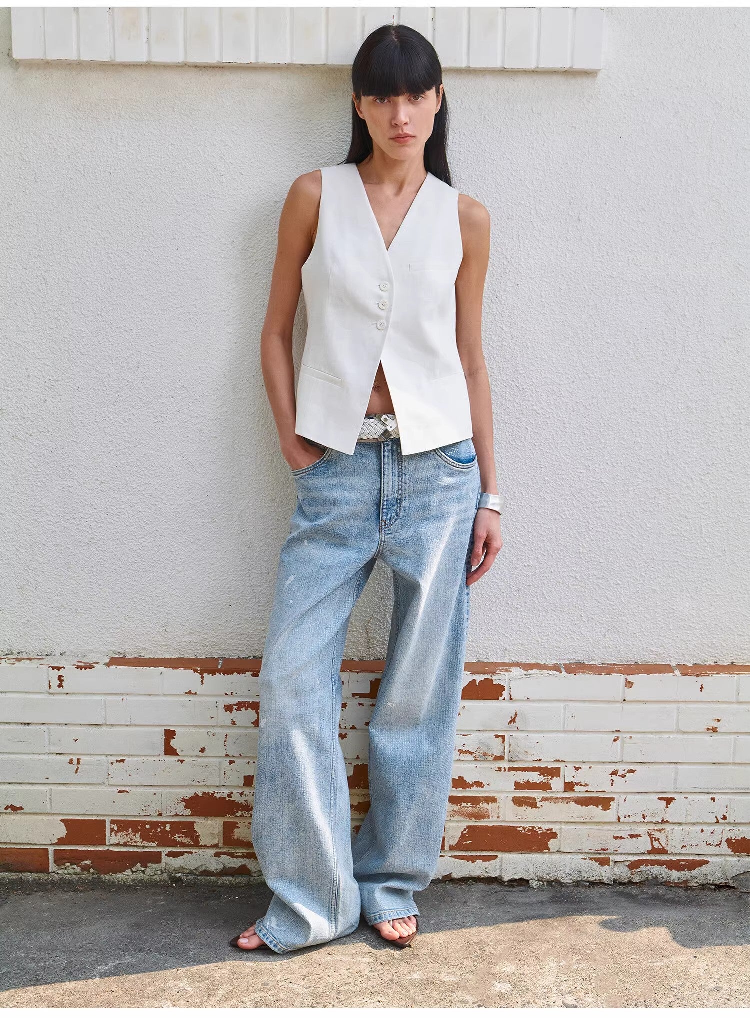 Women’s Light Blue Baggy Wide - Leg Denim Jeans | High - Rise Relaxed Fit - eighttwentytwo92