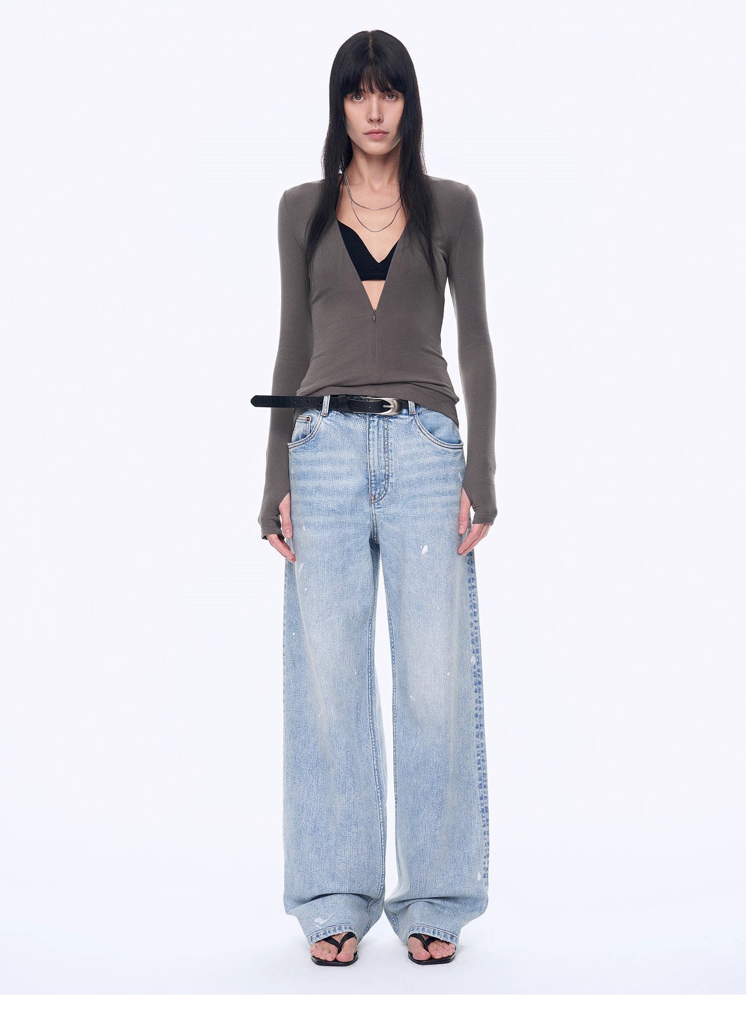 Women’s Light Blue Baggy Wide - Leg Denim Jeans | High - Rise Relaxed Fit - eighttwentytwo92