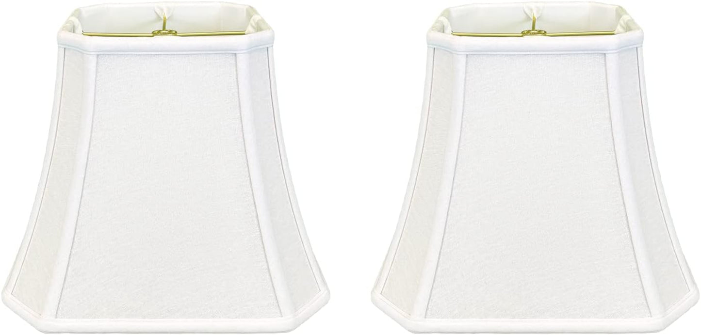 BSO-705-16WH Square Cut Corner Bell Basic Lamp Shade, 9 X 16 X 13, White
