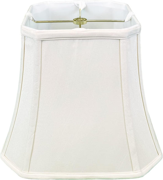 BSO-705-16WH Square Cut Corner Bell Basic Lamp Shade, 9 X 16 X 13, White
