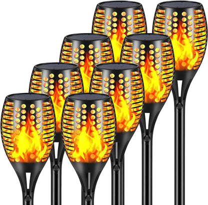Upgraded Larger Solar Torch Lights, Waterproof Outdoor Dancing Flames Light, Flickering Flames Garden Lights, Landscape Decoration Pathway Patio Lights 43" 96 LED (4 Pack)