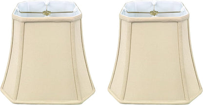 BSO-705-16WH Square Cut Corner Bell Basic Lamp Shade, 9 X 16 X 13, White