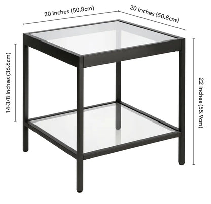 Alexis Glass Top End Table