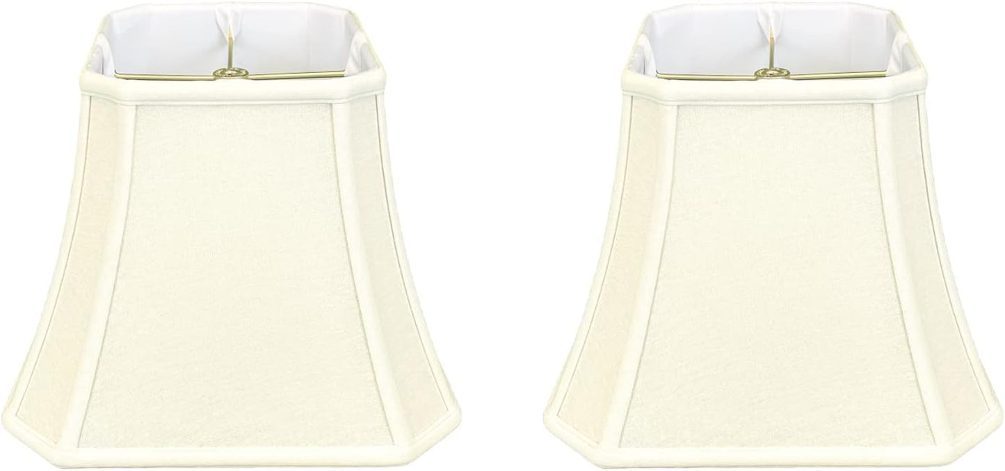 BSO-705-16WH Square Cut Corner Bell Basic Lamp Shade, 9 X 16 X 13, White