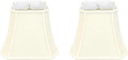 BSO-705-16WH Square Cut Corner Bell Basic Lamp Shade, 9 X 16 X 13, White