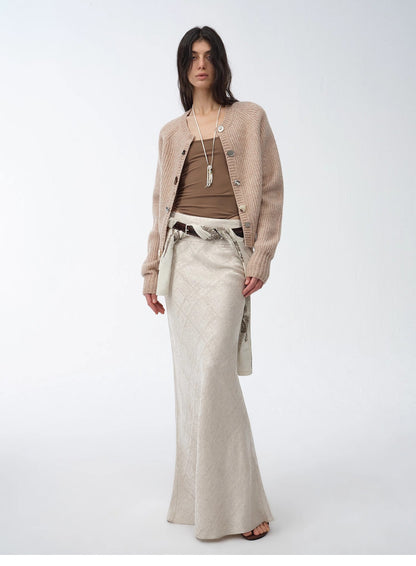 Straight Fishtail Skirt – Tencel Linen Blend, Curve-Flattering, Breathable