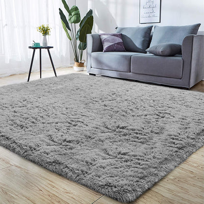 round Rainbow Rug, 4Ft Fluffy Shag Fuzzy Soft Circular Rug for Bedroom, Nursery, Kids Room, Indoor Plush Shaggy Furry Home Decor