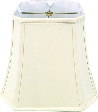 BSO-705-16WH Square Cut Corner Bell Basic Lamp Shade, 9 X 16 X 13, White