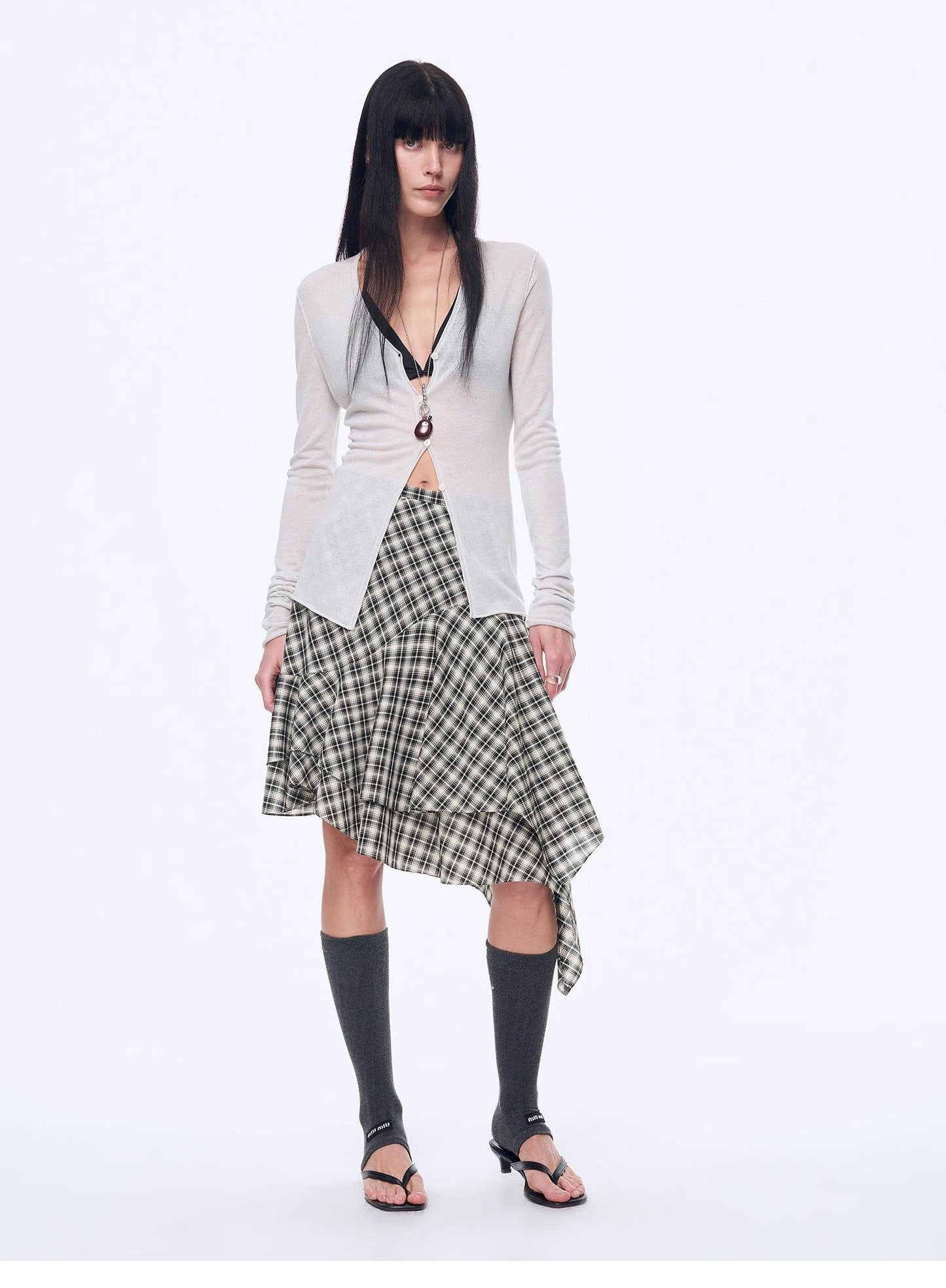 "Long Island Vacation" Wool Blend V-Neck Straight Shoulder Knitted Cardigan Spring