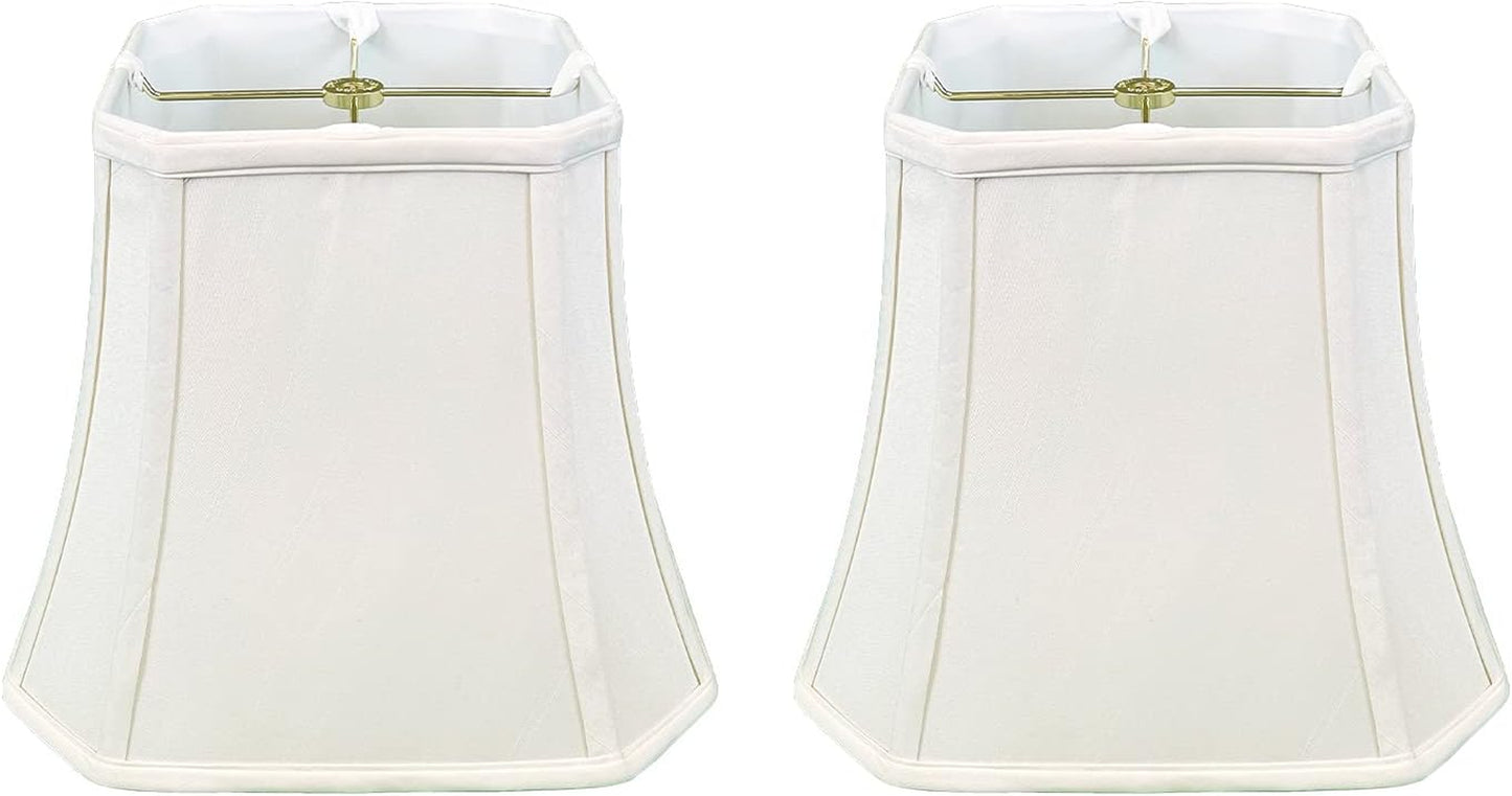 BSO-705-16WH Square Cut Corner Bell Basic Lamp Shade, 9 X 16 X 13, White